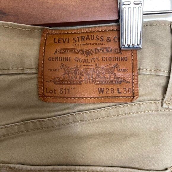𝅺LEVI'S Jeans 511 Premium 04511-4425 Beige Slim Fit Mens w28 L30 - Picture 5 of 7
